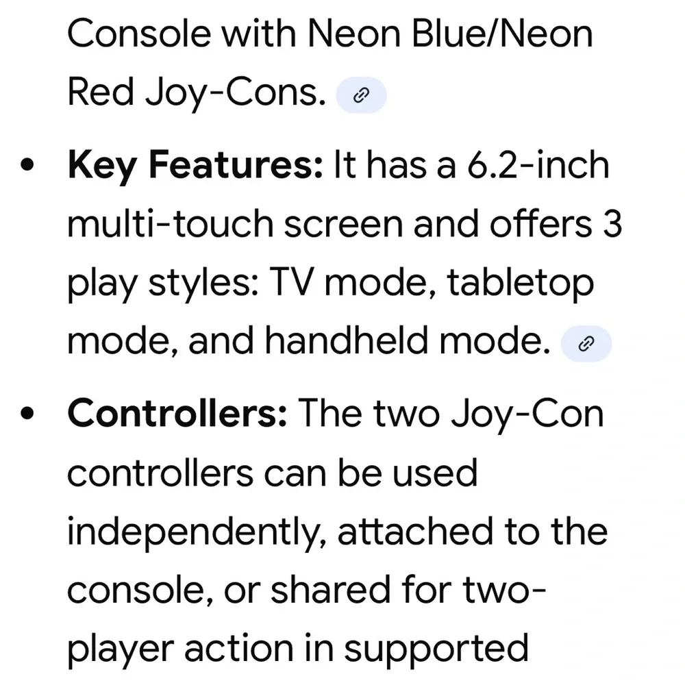 Complete Nintendo Switch system with Red and Blue Joy-Con Controllers